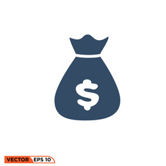 a sack of money icon design vector graphic of template, sign and symbol