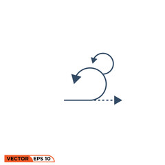 Arrow wind contour icon design vector graphic of template, sign and symbol