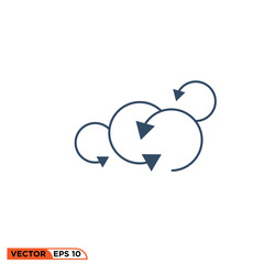 Arrow wind contour icon design vector graphic of template, sign and symbol