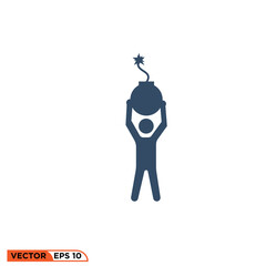 Employees are at risk icon design vector graphic of template, sign and symbol