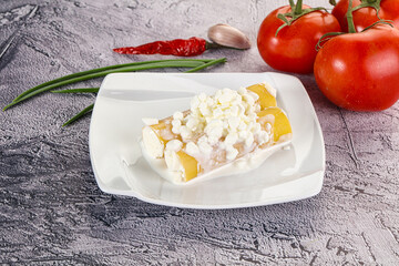 Italian cuisine Cannelloni staffed cheese