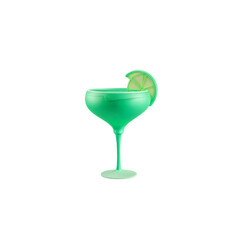 green cocktail isolated on white background