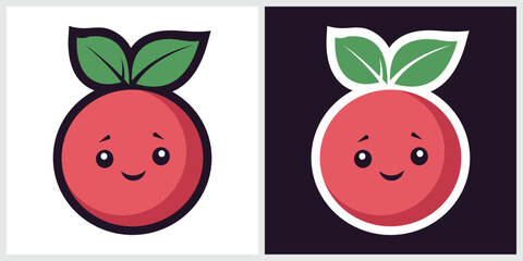 Fruit logo sticker vector icon illustration