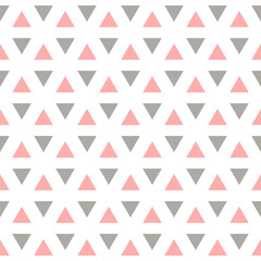 pink and gray triangles. geometric repetitive background. vector seamless pattern. fabric swatch. striped wrapping paper. design template for textile