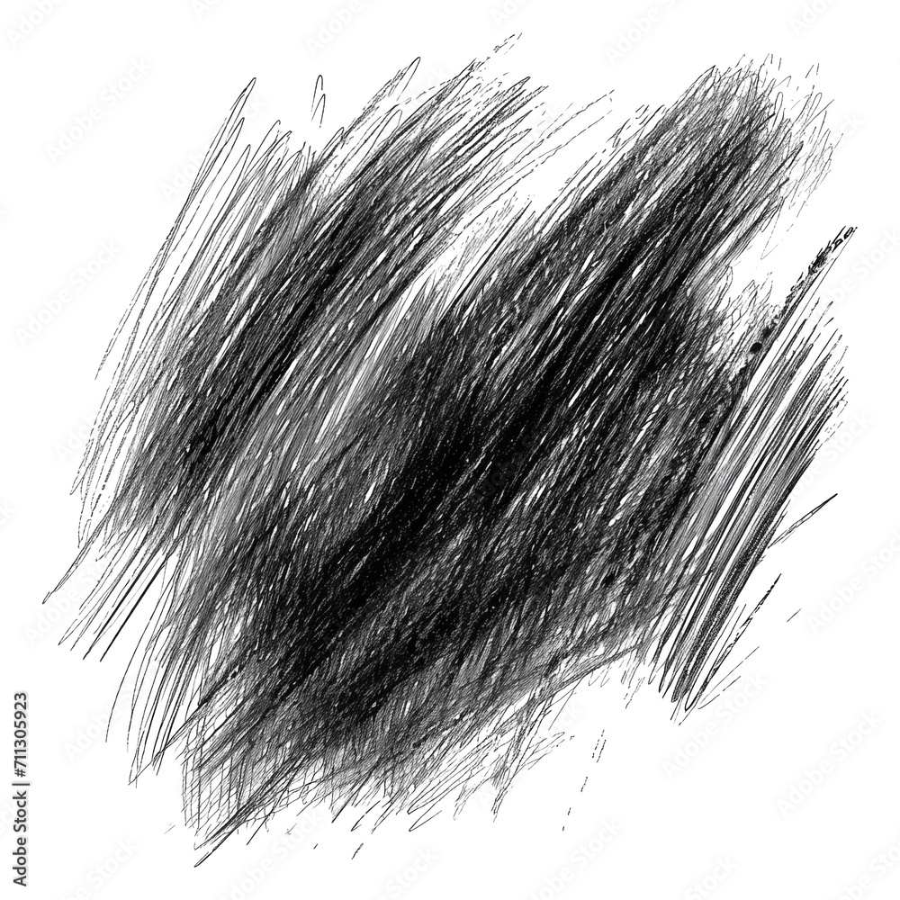 Poster wide charcoal vector strokes and curly lines collection
