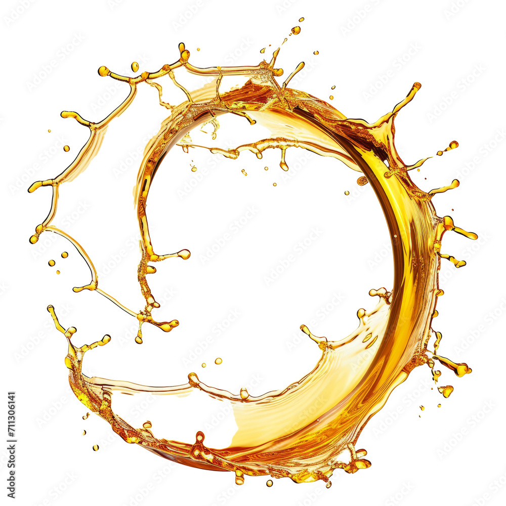 Poster splashes of oily liquid arranged in a circle