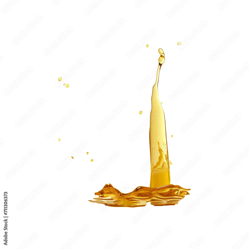 Poster Beautiful splash with drops of sunflower oil