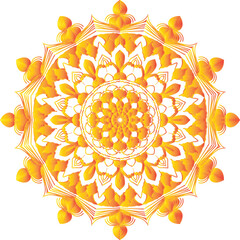 Circular flower mandala pattern for Henna, Mehndi, and Decoration. Decorative ornament in ethnic oriental style. Outline doodle hand draw vector illustration