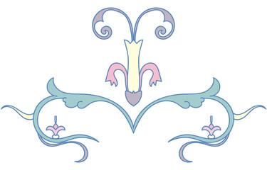 Vintage pastel illustrations for decorating cards and book covers.