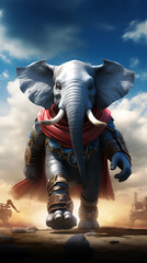 View of a Beautiful Cartoon Elephant but Thor