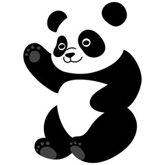 Happy Cute Panda Cartoon sitting