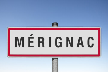 MÉRIGNAC panneau entrée agglomération, (symbolique)