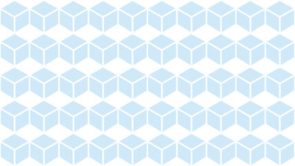 Blue background with rhombus and cubes