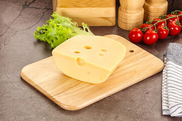 Gourmet Maasdam cheese with hole