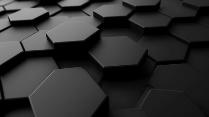 Obraz na płótnie Canvas Digital Hive, Black Hexagonal Structure in 3D