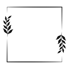 Square frame with floral ornament vector ilustration