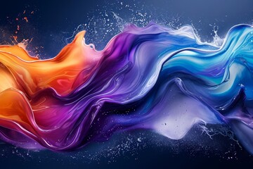 Abstract waves of liquid colors flowing across the frame.