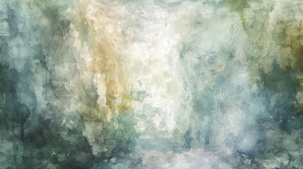 Fototapeta na wymiar abstract impressionist watercolor irregular pattern, pale muted colors, verdant palette