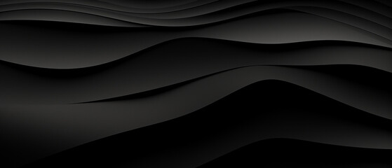 Abstract 3D design with black and grey waves made of slate, design for backgrounds.