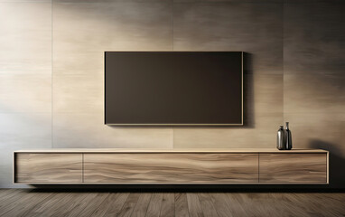 Large Television Mounted on Living Room Wall