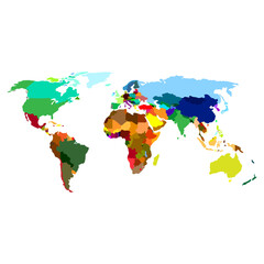 Colorful Hi detailed Vector world map complete