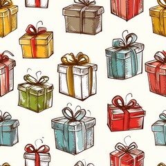Seamless Pattern: Gift Boxes