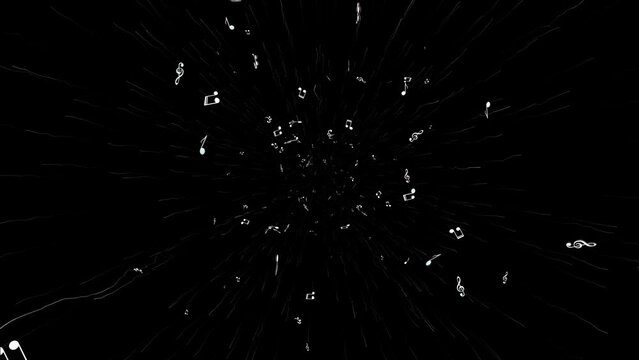 Falling Musical Notes Animation Background, Loop
