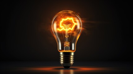 An electric light bulb on a dark background.