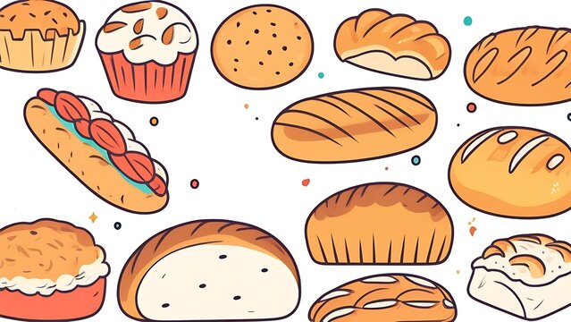 seamless pattern with bread