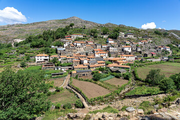 Fototapeta na wymiar general view to the Portuguese village of Regoufe inserted in the valleys of Serra da Freita