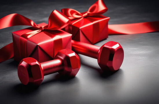 Sports banner for promotions, sales for the gym, club, Valentine's day