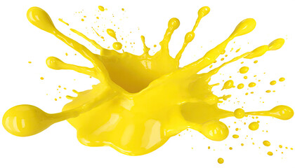 yellow paint splash. PNG, cutout, or clipping path.	
