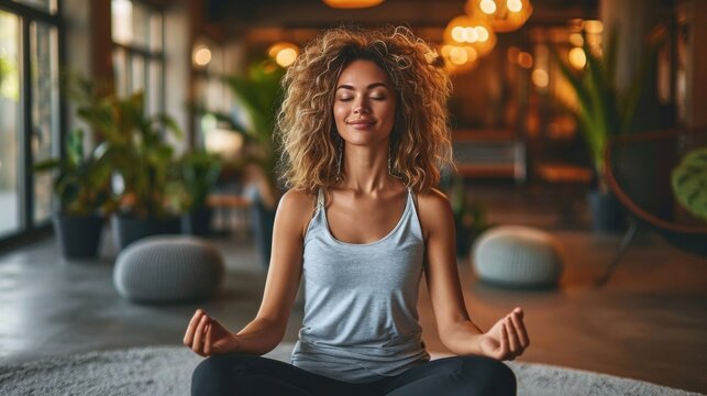 Executive engaged in a wellness routine, balancing work and health with grace