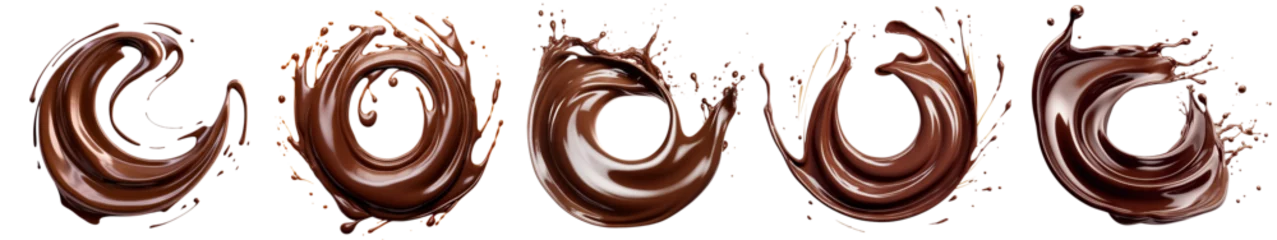 Rolgordijnen Set of chocolate splashes, cut out © Yeti Studio