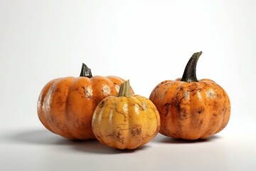 isolated halloween pumpkins on a white background. Generative AI