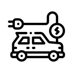 electric car line icon