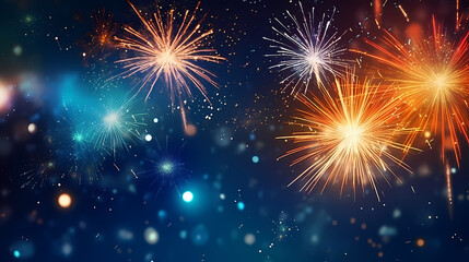 Fototapeta premium Fireworks background for celebration, holiday celebration concept