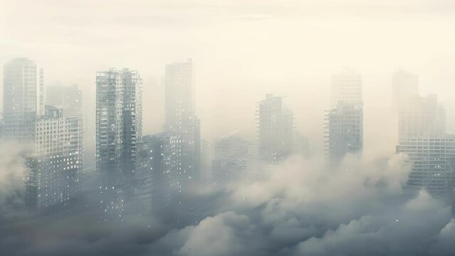 Foggy Futures A thoughtprovoking representation of the potential consequences of unchecked urban pollution, shrouding the city in an ominous haze.