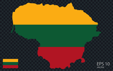 Obraz premium Vector map of Lithuania. Vector design isolated on grey background. 