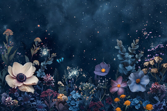 Cosmic Floral Border