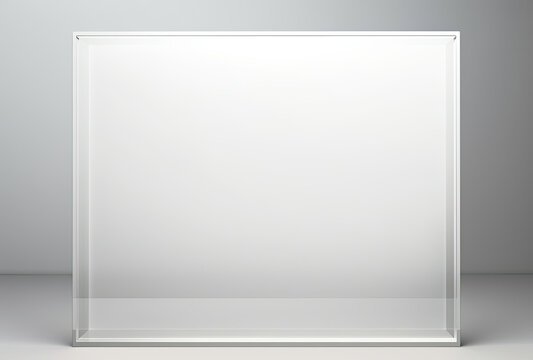 Glass Frame on White Background, Minimalistic and Elegant Picture Frame