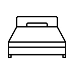 bed icon vector or logo illustration outline black color style