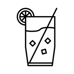 orange juice icon vector or logo illustration outline black color style