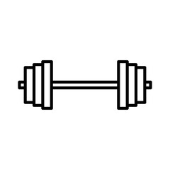 Dumbbell icon vector or logo illustration outline black color style