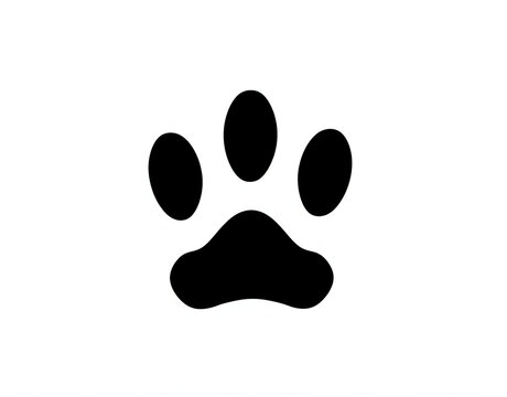 Dog Paw Print on White Background, Clear, Simple Image of a Pets Footprint