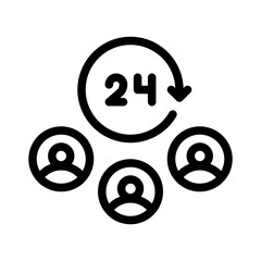 24 hours line icon
