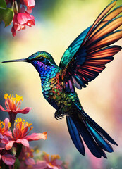hummingbird and flower
