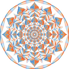 Circular flower mandala pattern for Henna, Mehndi, and Decoration. Decorative ornament in ethnic oriental style. Outline doodle hand draw vector illustration