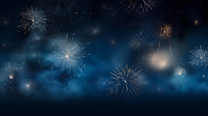 Beautiful fireworks background at night for holiday decoration
