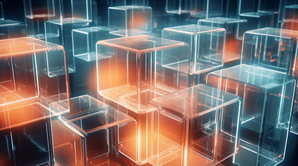 Abstract background with shiny cubes